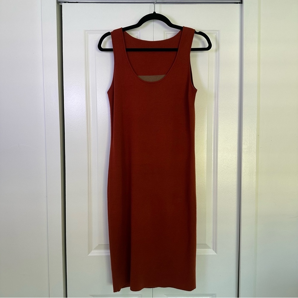 Magaschoni Women’s Cashmere & Silk Orange Tank Bodycon Dress Small